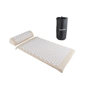 Tunturi Acupressure Mat And Pillow, Beige