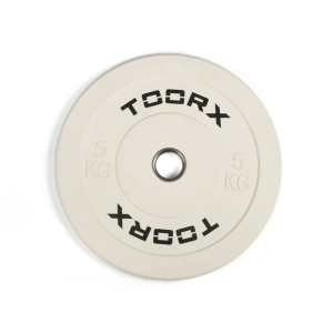 Weight plate TOORX Bumper Plate Challenge, white, 50 mm, 5 kg