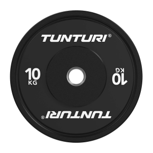 Weight plate TUNTURI Platinum Bumper Plate, black, 50mm, 10 kg
