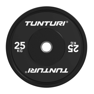 Weight plate TUNTURI Platinum Bumper Plate, black, 50mm, 25 kg