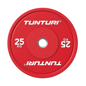 Weight plate TUNTURI Platinum Bumper Plate, red, 50mm, 25 kg