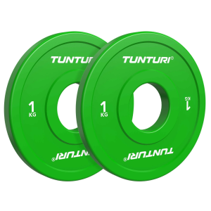 Weight plates TUNTURI Platinum Fractional Plates, Green, 50mm, 2 x 1 kg