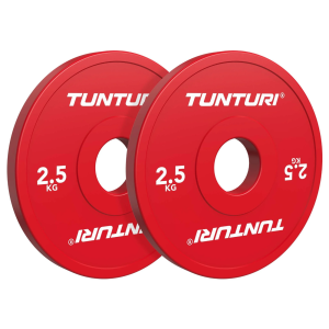 Weight plates TUNTURI Platinum Fractional Plates, Red, 50mm, 2 x 2.5 kg