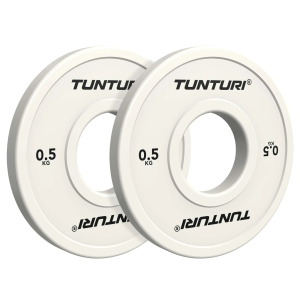 Weight plates TUNTURI Platinum Fractional Plates, White, 50mm, 2 x 0.5 kg